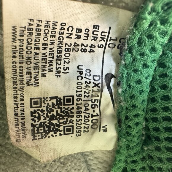 Size 10 - Nike Air Force 1 2022 Low West Indies-green And White - Picture 9 of 11